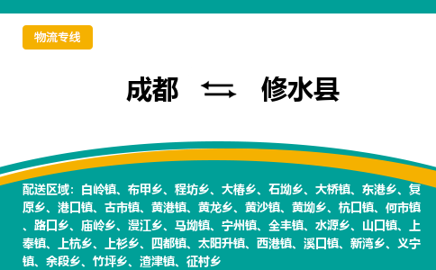 成都到修水县物流专线2023省市县+乡镇-闪+送专业运送